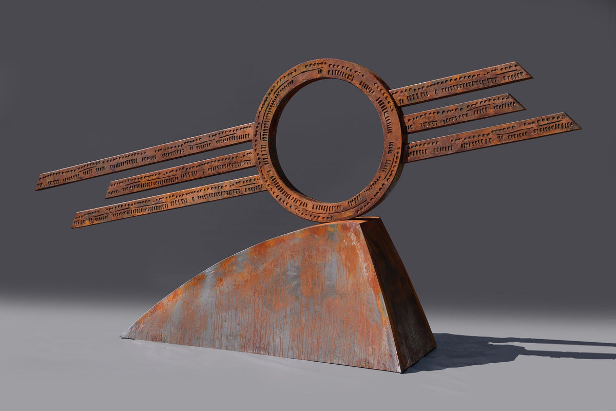 Sarrita King | 'Language of Our Land II' corten steel sculpture
