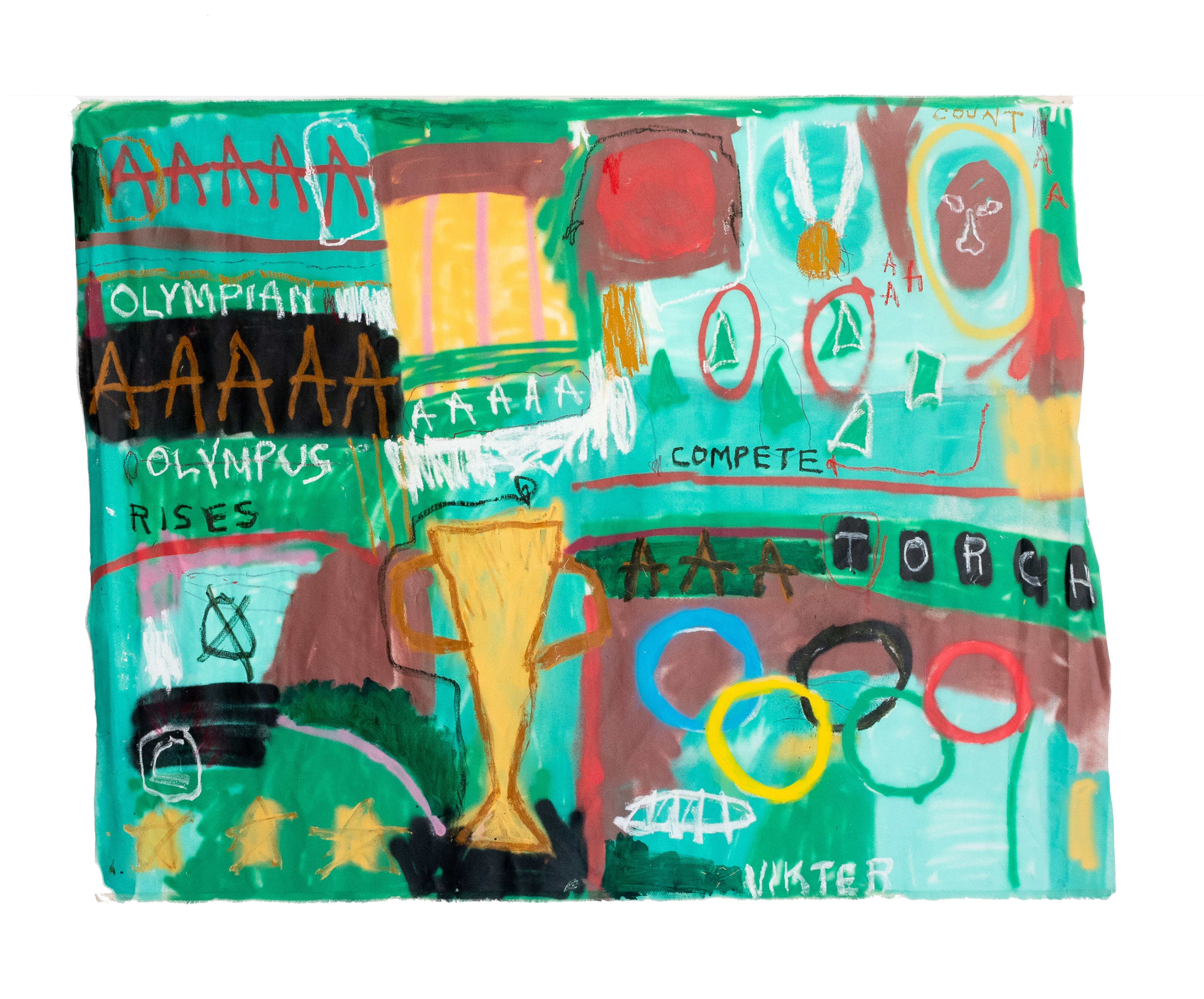 Musonga Mbogo | 'Conquering Mount Olympus, 2023' | 214x200cm