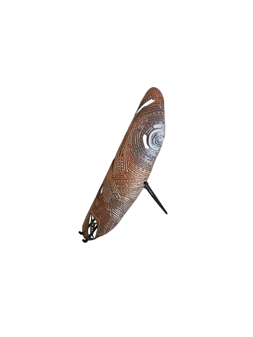 Sarrita King | 'Language of the Earth' Coolamon. 2023 | 60x17x7cm