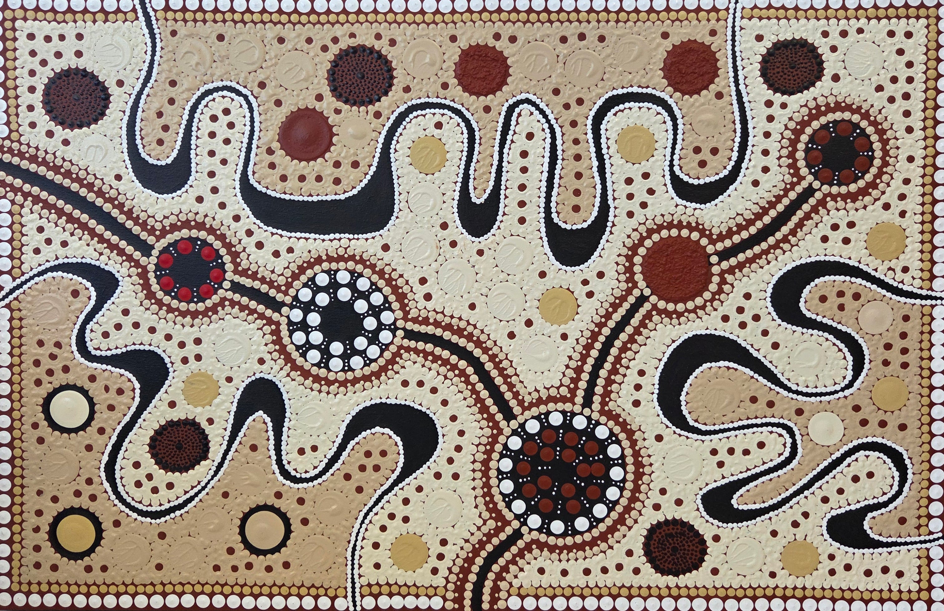 Tony Sorby | 'Journey Tracks to Sacred Water Sites, 2024' | 59x90cm