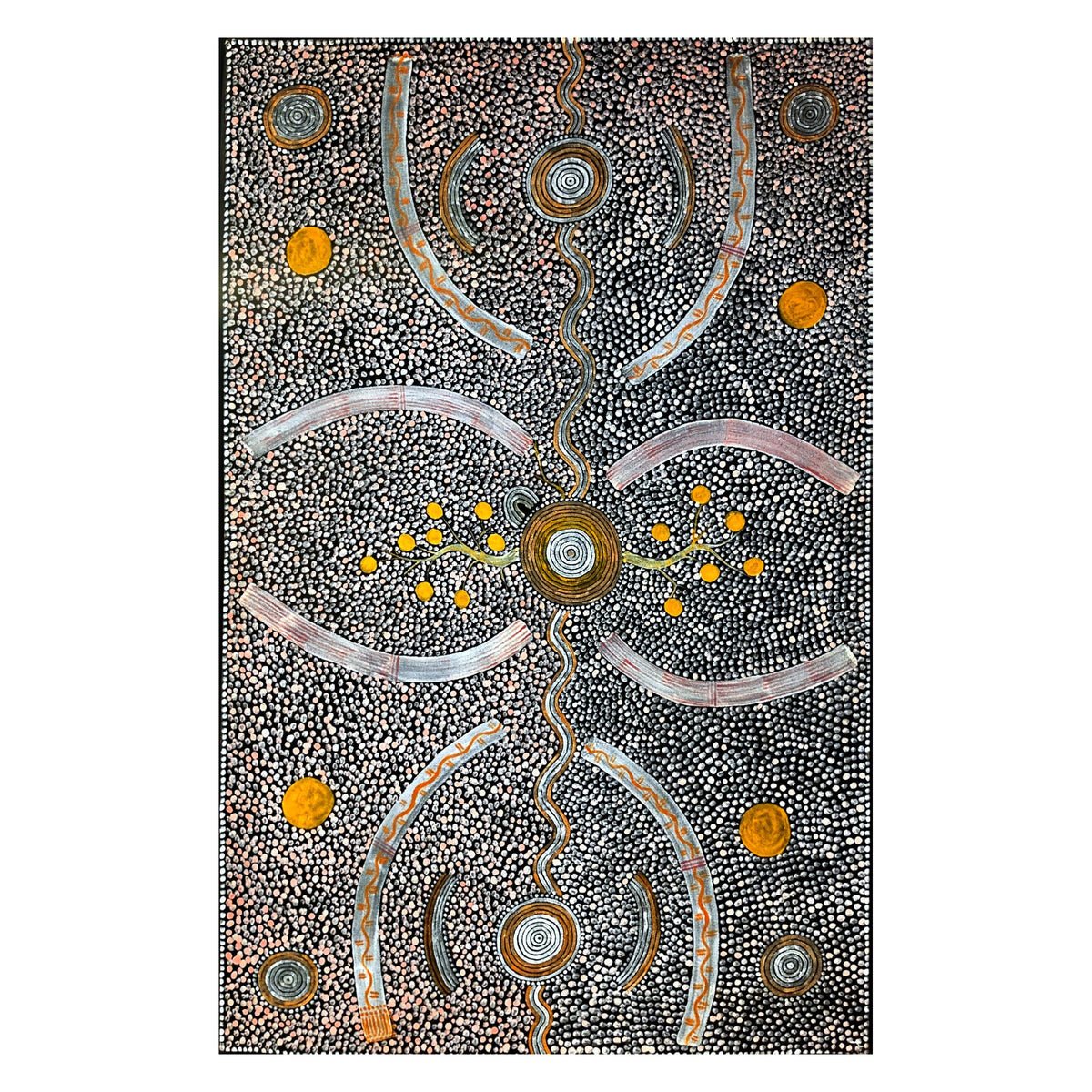 Native Orange Dreaming by Kaapa Mbitjana Tjampitjinpa